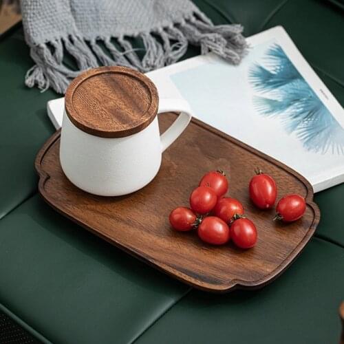 Japanese South American walnut pallet solid Wooden bread plate household plate cup fruit plate wooden plate Bread Cake Plate