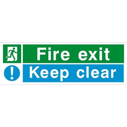Fire Exit Keep Clear Rigid Plastic Sign Emergency Exit undefined label stickers Suitable for bar, Internet bar and disco