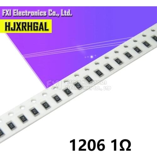 100PCS 1206 SMD Resistor 1 ohm chip resistor 0.25W 1/4W 1R new original