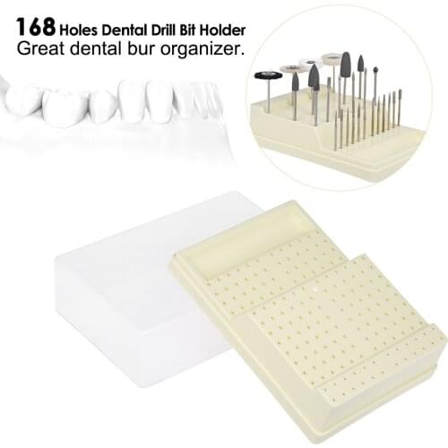 168 Holes Drill Bit Holder Space Saver Bur Stand Organizer Container Plastic Accessory Displayer with Cover