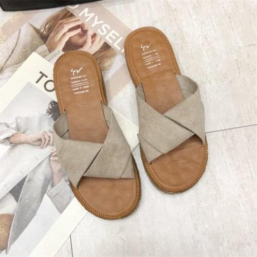 2020 New Women Sandals Soft Three Color Stitching Ladies Sandals Comfortable Flat Sandals Open Toe Beach Shoes Woman Footwear