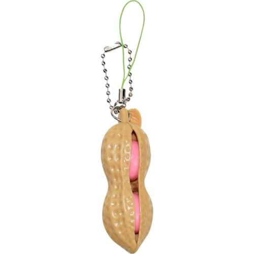 3pcs Kawaii Mini Keychain Peanut Peas Beans Key Chain New Peanut Fidget Toy Funny Mochi Stress Relief Fidgettoys Sleutelhanger