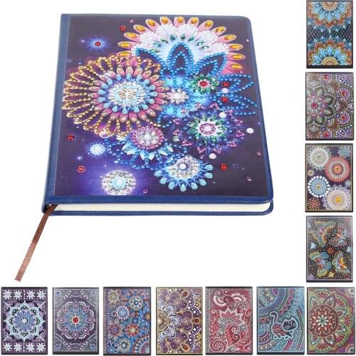 DIY Special Shaped Diamond Painting 50/100 Pages Notebook Sketchbook Flower Mandala Patterns Embroidery Diamond Gifts