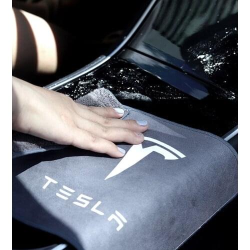 Car Towel Microfiber Wash Cloth for Tesla Model 3 S X Y Auto Cleaning Door Window Care Strong Water Absorbent Coral Fleece Suede