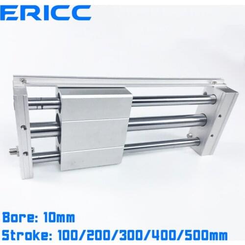 CDY1S pneumatic linear actuator Magnetically Coupled Rodless Cylinder/ Slider Style 10mm bore 100/200/300/400/500mm stroke CY1S