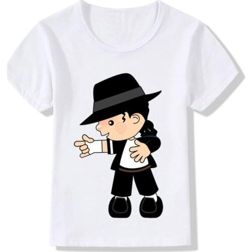Michael Jackson Cartoon Design Children T shirt Boys/Girls Rock N Roll Star Tops T-shirt Kids Casual Clothes,ooo5144