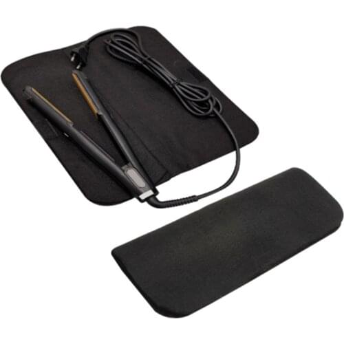 Woman Travel Hair Straightener Storage Bag Grey/ Rose Red Color Heat-Resistant Pad Portable Heat Resistant Bag Storage Bag