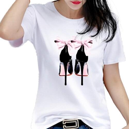 Fashion T Shirt Nordic Printing Graphic Ladies Tshirt High Heels Girl Lips Perfume Bottle Art Woman Leisure Harajuku Sweatshirt