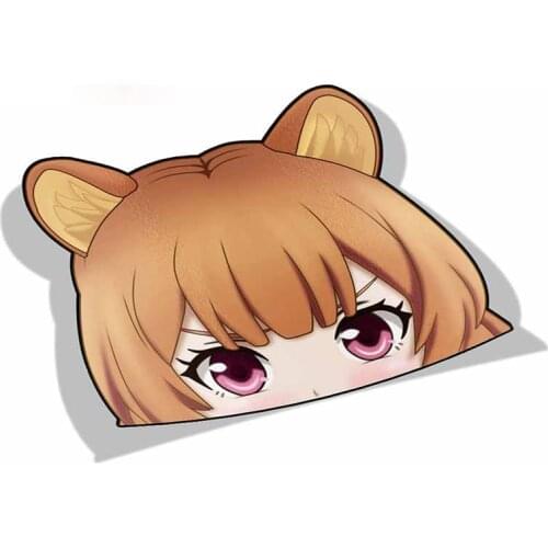 Personality Car Sticker for Raphtalia The Rising of The Shield Hero Peeker Big Head Anime Vinyl Rear Windshield Trunk Stickers