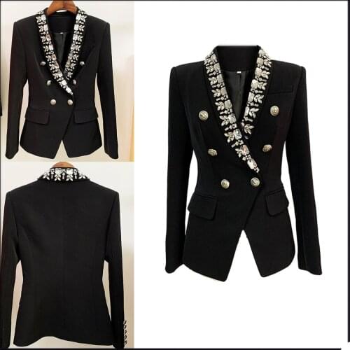 Classic Women Blazer Suits Beaded Slim Fit New Designed Lady Jacket Custom Made Double Breasted Wedding Party Coat