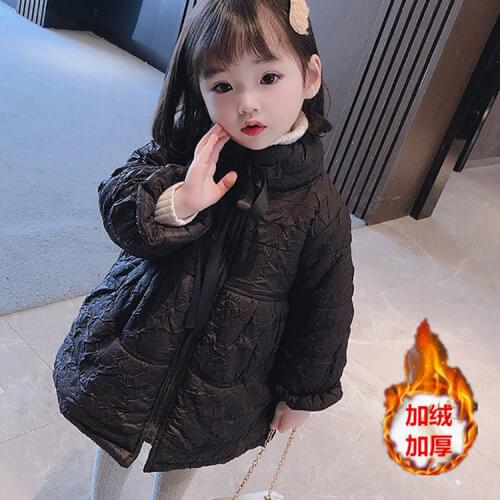 2021 Fashion Kids Thick Coat Jacket Toddler Baby Girl Winter Clothes Children Autumn Plus Velvet Outerwear Little Girls Parka