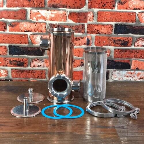 Clamp 4" (OD119mm) side ports 2" Copper Gin Basket , Aroma Basket volume 1500ml. Home distillation. Distillex