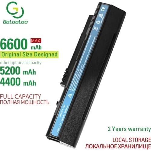 Golooloo 6 Cells New laptop battery for Acer Aspire One 10.1 8.9 A110 A150 D150 D250 KAV10 KAV60 P531h zg5 EMACHINES eM250