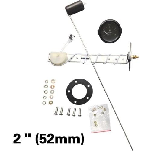 NEW Car Meter with Fuel Float Sensor White LED Light Black Rim Automotive Gauges 12V 2" 52mm White Face Fuel Level Gauge