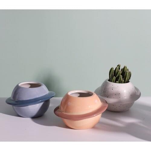 New Creative Planet ceramic pot succulent pots balcony decorations macetas de ceramica desktop decor Mini plant flowerpot garden