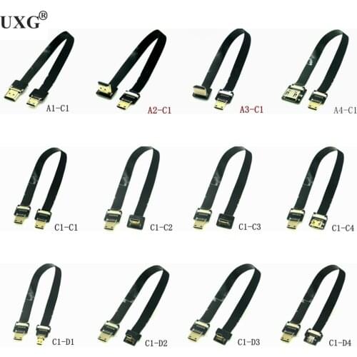 C1 FPV FPC Ribbon Flat HDMI-compatible 2.0 Cable 4k/60Hz For Mini Micro HD-Plug HDTV FPV TV Multicopter Aerial Photography