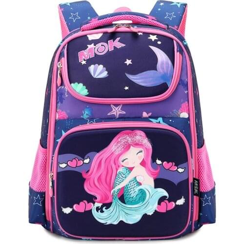 Suitable for Grades 1-3-6 Children Orthopedic School Bags for Boys Girls Larger Capacity Waterproof Cartoon Backpacks 2021 New