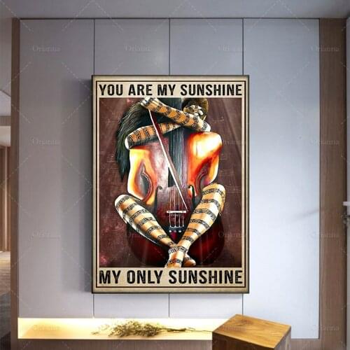 Violist Violinist Violin Girl Poster You Are My Sunshine My Only Sunshine Poster Home Living Decor Poster Wall ArtPrints Canvas