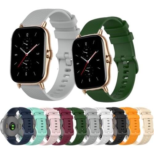Silicone Sport Strap Band For Huami Amazfit GTS 2 / Mini Smart Watch Band For Xiaomi Amazfit Bip S/U/Pro / GTS 2e Wrist Bracelet