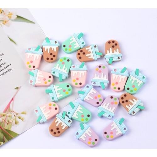 10Pcs/Lot Silicone Teether Cartoon Baby Teether Food Grade Beads Baby Teething Chew Toy Teething Nursing Pacifier Chain Accesory