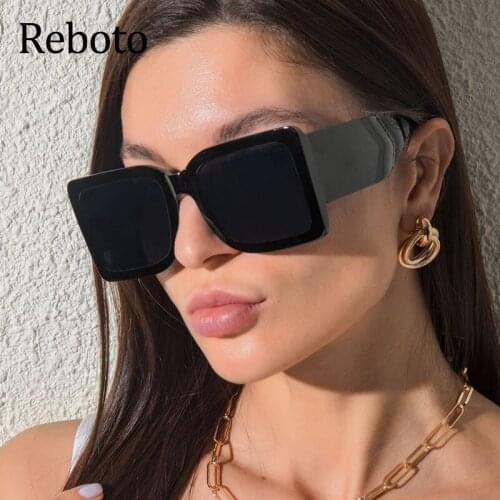 Luxury Brand Oversized Sunglasses Women Big Frame Trendy Black Square Sun Glasses For Female Retro Wide Leg Glasses UV400 Oculos
