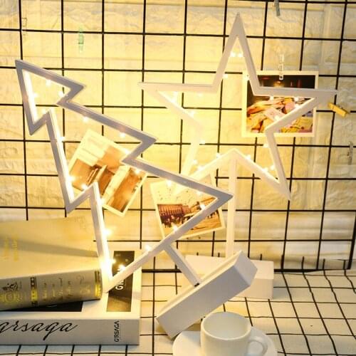 Led Night Light Star Love Desk Lamp Ins Decorative Be Dorm Room Bedside Modern Christmas Nightlights Lantern A Poser Table