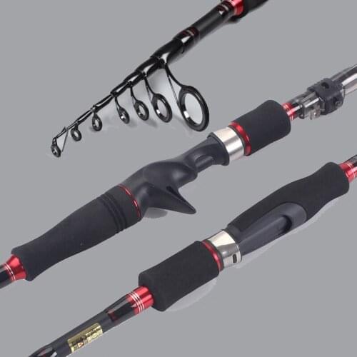 Telescopic Lure Fishing Rod Sea Portable Carbon Spinning Casting Fishing Rods 2.7M 2.4M 2.1M Short Fishing Tackle Ultra Light