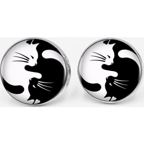2 Color Vintage Retro Two Cat Cufflinks Classic Mens Button Professional Custom Private Shirt Cufflinks