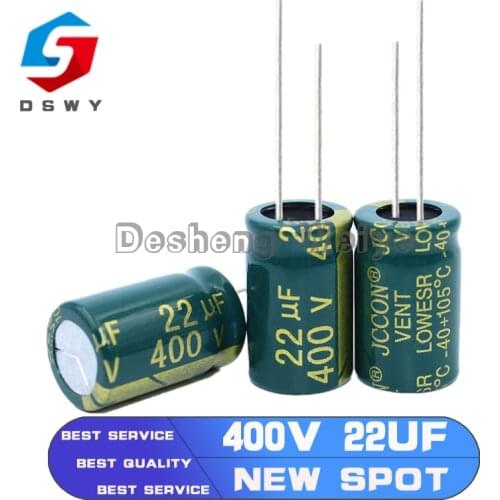 10 Pcs Aluminum Electrolytic Capacitor 22 UF 400 V 10*17MM/13*17MM/13*21MM Frekuensi Tinggi Radial Electrolytic Kapasitor
