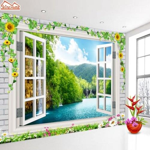 Custom Photo 3d Wallpaper Murals for Living Room Bedroom Home Decor Relief Sea View Window Decorative Painting Papel De Parede