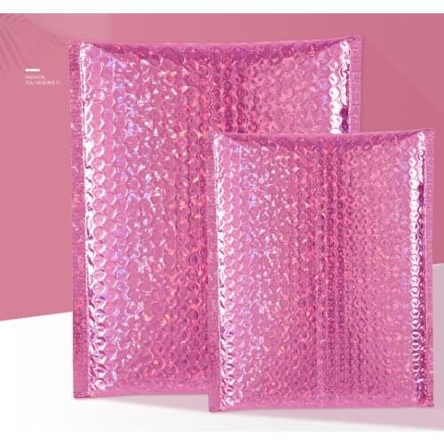 50Pcs Plastic Bubble Envelopes Bags Rose Red Gift Bag Wedding Bags Business Envelope Foil Cushion Waterproof Packaging Bag