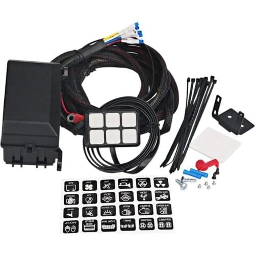 6 Gang Switch Panel Electronic Relay System Circuit Control Box Waterproof Fuse Relay Box Wiring Harness Assemblies For Car Auto