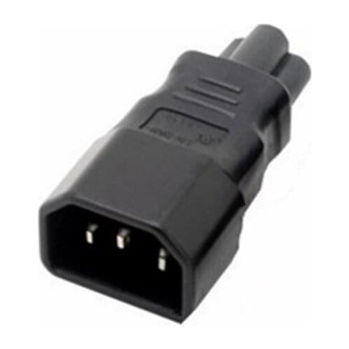 2pcs Black Copper 10A 250V Standart IEC320 C14 male to C5 female UPS PDU APC laptop power adaptor plug convert socket