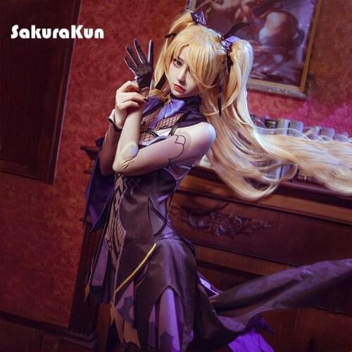 Anime Genshin Impact Cosplay Traveler Fischl Costume Halloween Dress Uniform