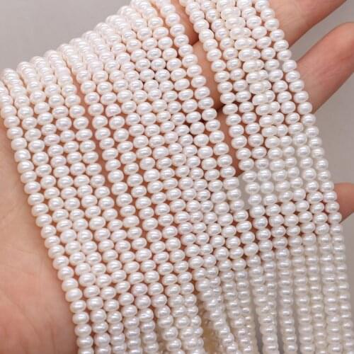 Natural Freshwater Pearl Beads High Quality Pearls Bead for DIY Jewelry Making Necklaces Bracelets Length 36cm/Strand Size 3-4mm