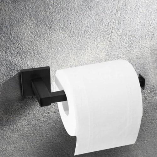 Toilet Paper Rack Black Wall Mounted Rack Toilet Roll Paper Holder Bathroom Tissue Rack Storage Shelf toilet paper holder