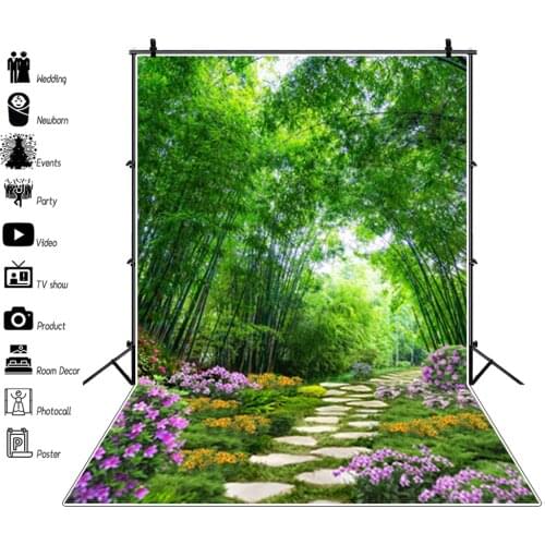 Laeacco Brick House Flowers Yard Arch Gate Photography Backgrounds Vinyl Custom Camera Photographic Backdrops For Photo Studio