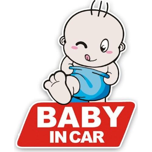 Hot Interesting BABY IN CAR Car Sticker Motorcycle Decals Vinyl PVC 16cm*13cm Motorcycle Waterproof Bumper KK Decal