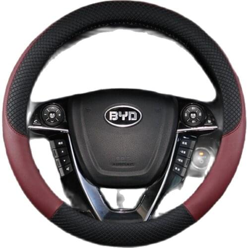 Pu Leather Car Steering Wheel Cover High Quality Auto Accessories Breathable Fabric Braid Car Steering-Wheel Cover