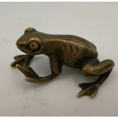 Chinese Hand Carved Bronze Frog Copper Rich Auspicious Feng Shui Creative Ornaments