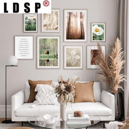 LDSP Nordic Natural Flower Forest Bear Annual Ring Canvas Painting Wall Art Print Poster Picture Modern Living Room Home Decor