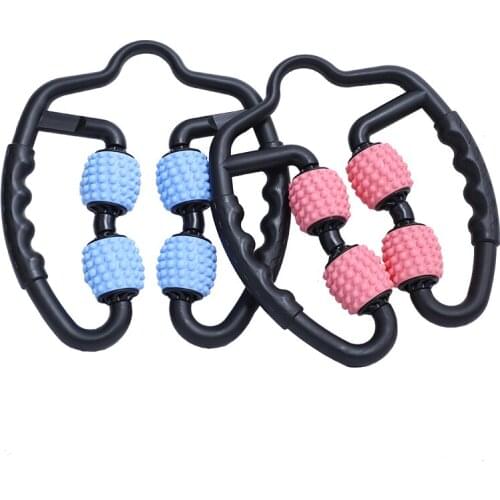 YogaGym Massage Roller for Arm Leg Neck Muscle Tissue Massager for Fitness Gym Yoga Pilates Sports 4 Wheel Foam Roller