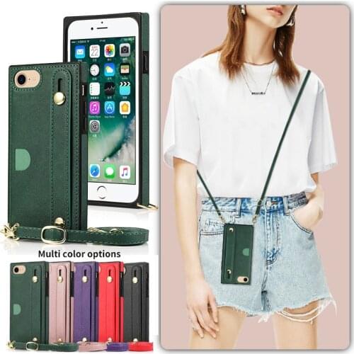Fashion Lady Crossbody Leather Case For iPhone SE 2020 7 8 6 6S Plus Etui Wristband Cover For iPhone 12 11 Pro XS Max XR X Coque