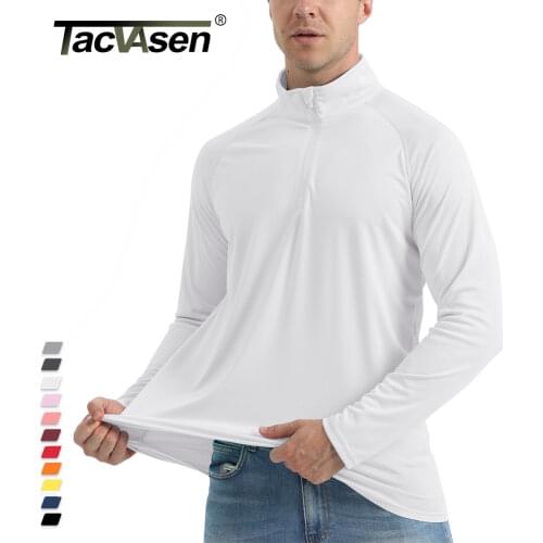 TACVASEN UPF 50+ Sun/UV Protection T-Shirt Mens 1/4 Zip Pullover Outdoor Fishing Swimming Hiking Performance UV Tee Shirts Tops