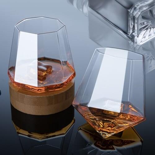 Rolling Glass Ice Crystal Wine Handmade Glass Set Red Wine Glass Tumbler Glass Household Crystal Clear Glass, Modern Stemless, W