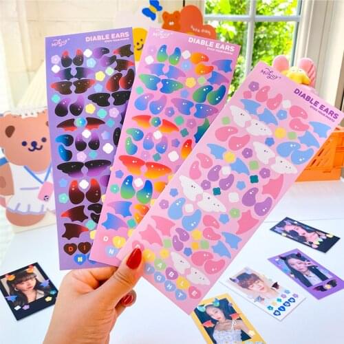 INS Korea Little Devil Star Chasing Sticker DIY Scrapbook Bottom Collage Phone Computer Diary Album Gift Sealing Decoration