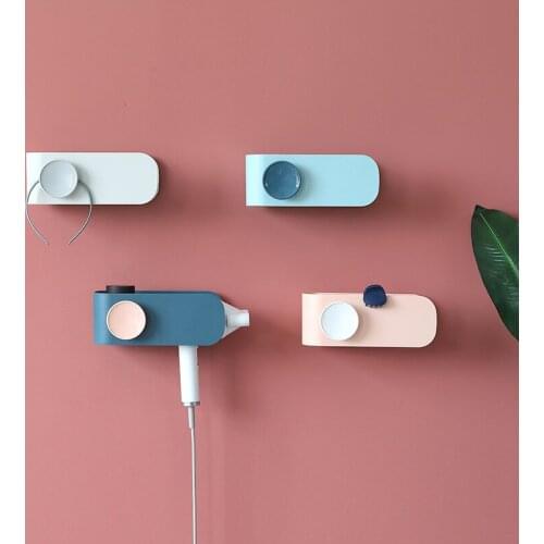 New Hair Dryer Straightener Holder Wall Mounted With Strong Back Glue For Bathroom No Drilling Wire Hanger Strong Adhesive