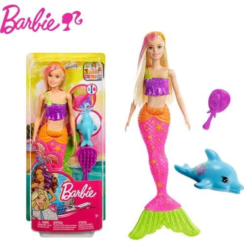 Barbie Original Brand Rainbow Lights Mermaid Doll Feature Mermaid Barbie Doll The Girl A Birthday Present Girl Toys Gift Boneca
