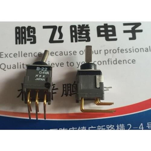 Original new 100% B-22 0.4VA waterproof button switch bend foot 6pin 2gear shaking switch