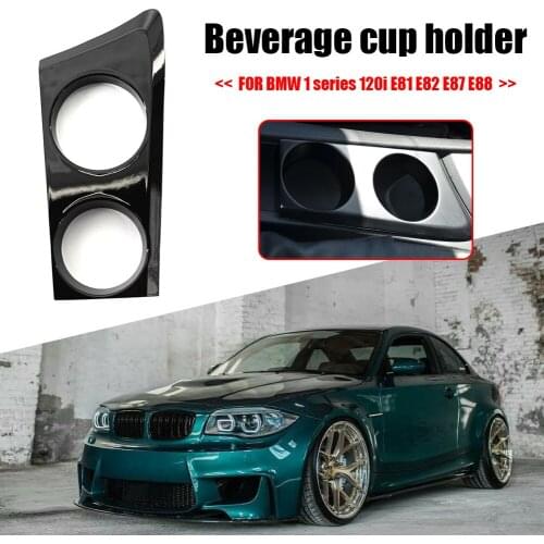 ABS Plastic Console Cup Holder Diy Self-Adhesive Design Suitable for BMW E81 E82 E87 E88 120i 2004-2011 LHD